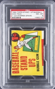 1964 Topps Baseball Stand Ups Wax Pack (With Warren Spahn) - PSA NM-MT 8